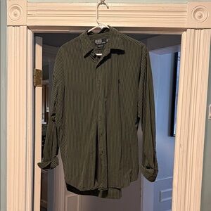 Ralph Lauren Men's Dark Green Striped Shirt